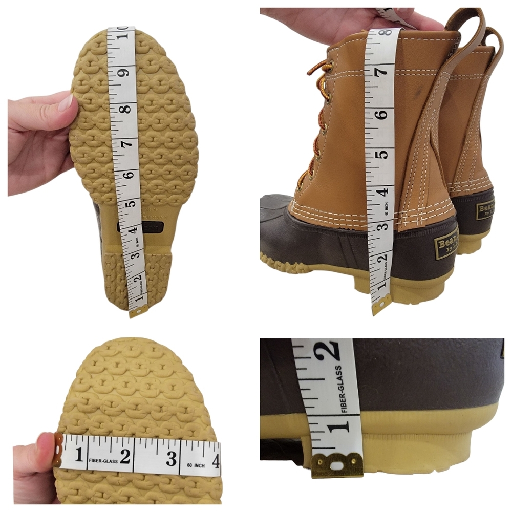 L.L. Bean Trekking Classic Bean Duck Boots Lace Up Tan Leather Youth 4 Women’s 7 - Picture 14 of 16